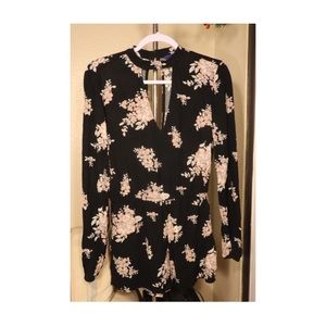 Aeropostale black floral print romper